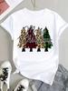 (Asian Size) Autumn Trend Tee Top Print Christmas New Year Clothing T Shirt Women Fashion Festival Female Woman Short Sleeve Graphic T-shirts