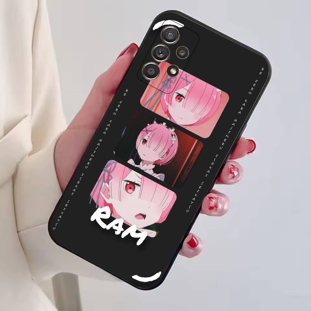 Anime Girl Re Zero R-Ram Phone Case For Samsung S25,S24,S21,S22,S23,S30,Ultra,S20,Plus,Fe,Soft Silicone Black Cover