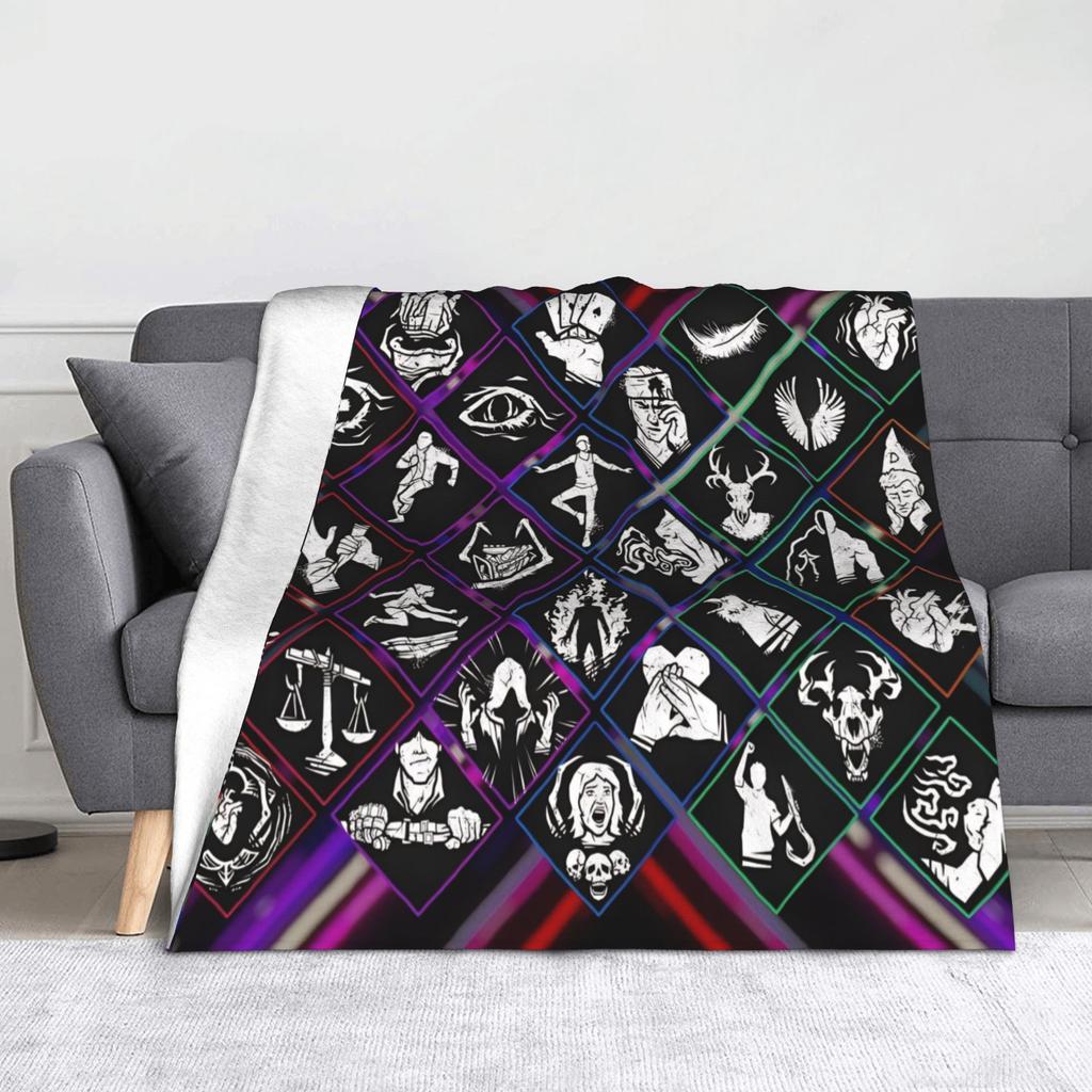 Deads by Daylights Horror Game Blankets  Flannel Throw Blanket Summer Air Conditioning Personalised Lightweight Bedspreads