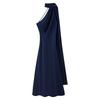 Elegant Off-Shoulder Backless Wrap Tie Neckline Maxi Dress Women 2025 Slim Fit High Waist TR Fabric