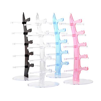 Acrylic Eyeglass Holder 5-Tier Optical Glasses Organizer Stand Boat Arc Design Eyewear Holder Display Ski Goggles Storage Rack