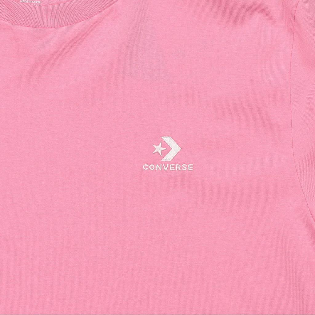 Converse T Shirts Unisex Pink Crew Neck Moderate Straight Fit 10023876-A33