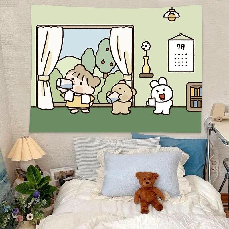 Cartoon Cute Animation Wall Decoration Tapestry Home Living Room Tapestry
