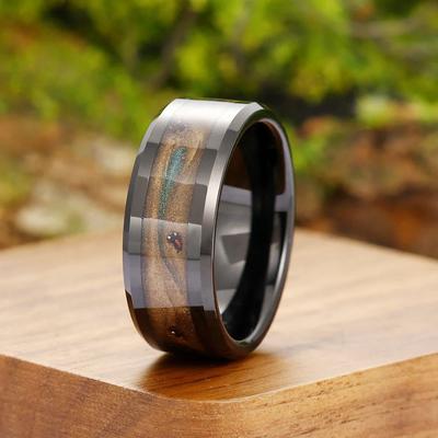 Anillos de Color Arena a la Deriva de 8 MM Anillos Únicos de Acero Inoxidable Negro Hombres Mujeres Banda de Boda Compromiso Joyería para Fiesta