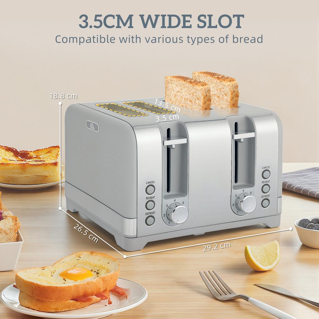 Kettle and Toaster Set, 1.7L 2200W Rapid-boil Kettle with Thermostat