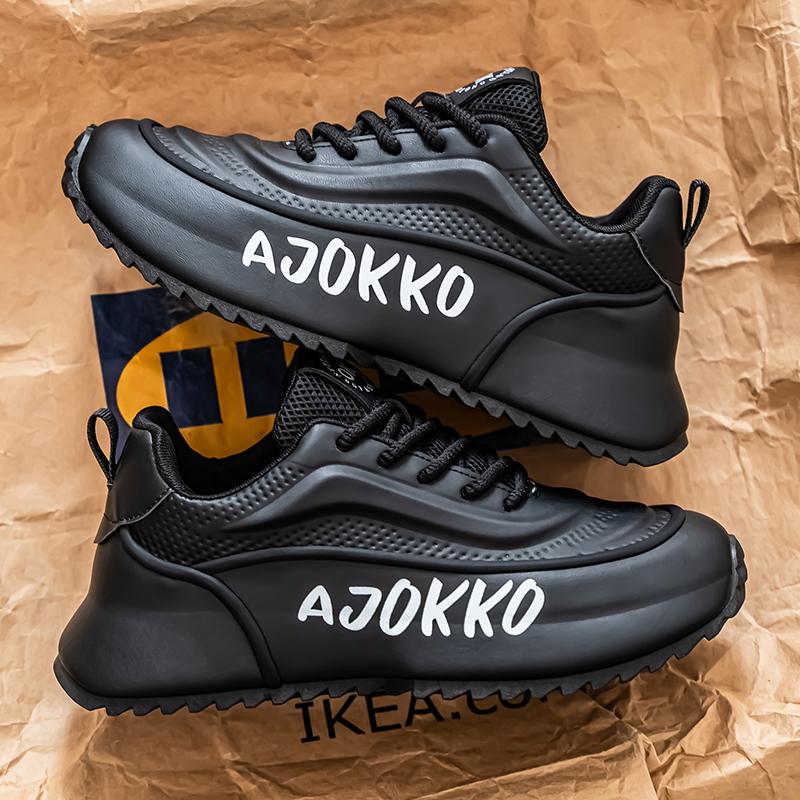 

Мужские кроссовки Повседневная обувь для активного отдыха Теннис Пеший туризм Ходьба Спорт Бег Платформа Кожа Мода Роскошь Дизайнер Студенты 42 чёрный