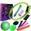 12-Piece Yoga Pilates Set: Yoga Ball, Latex Resistance Band, Elastic Ring, Gliding Disc In Box