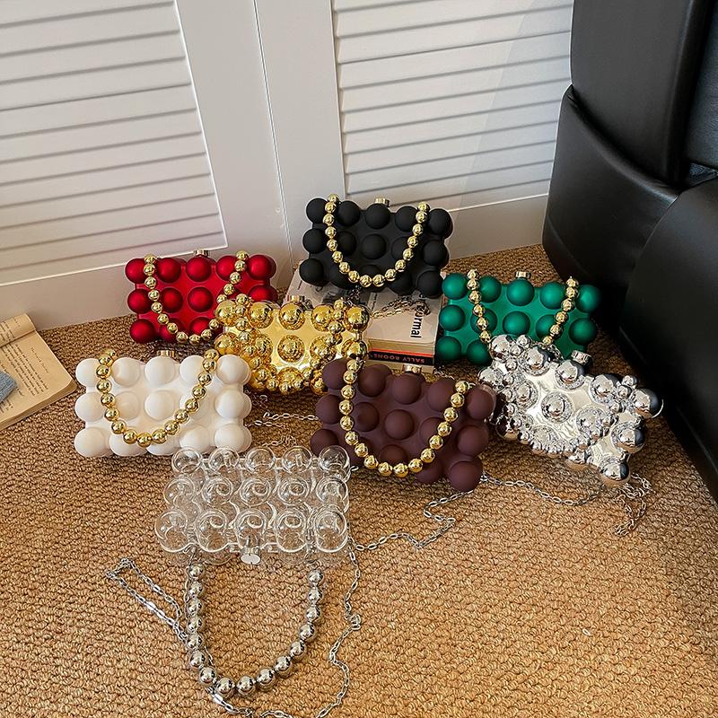 Acrylic Clutch Bag For Women Evening Party Prom Luxury Shoulder Crossbody Bags Handbag With Chain Wedding Bridal Day Purse Gifts