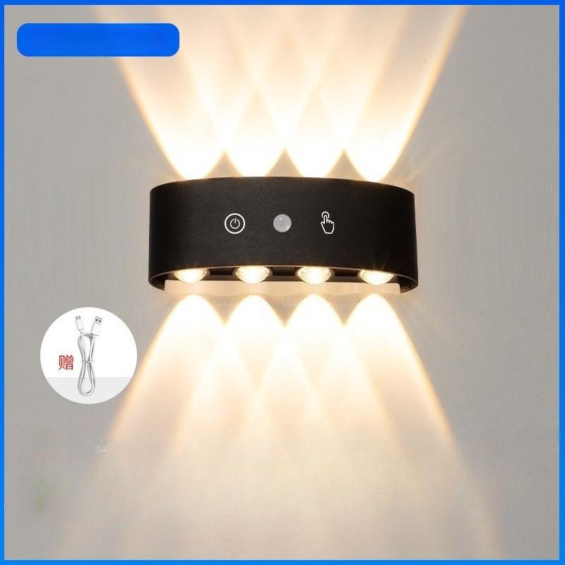 1Pc Charging Induction Wall Lamp Magnetic Suction Lamp Wireless Wall Lamp No Wiring No Punching Bedside Bedroom Night Light Room Induction