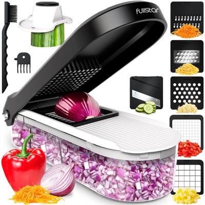 Fullstar Kitchen Mandoline Slicer Vegetable Vegetable Fruit Slicer and Cutter with Kitchen Gadgets Home Essentials - Chopper, Onion, Potato, Food,