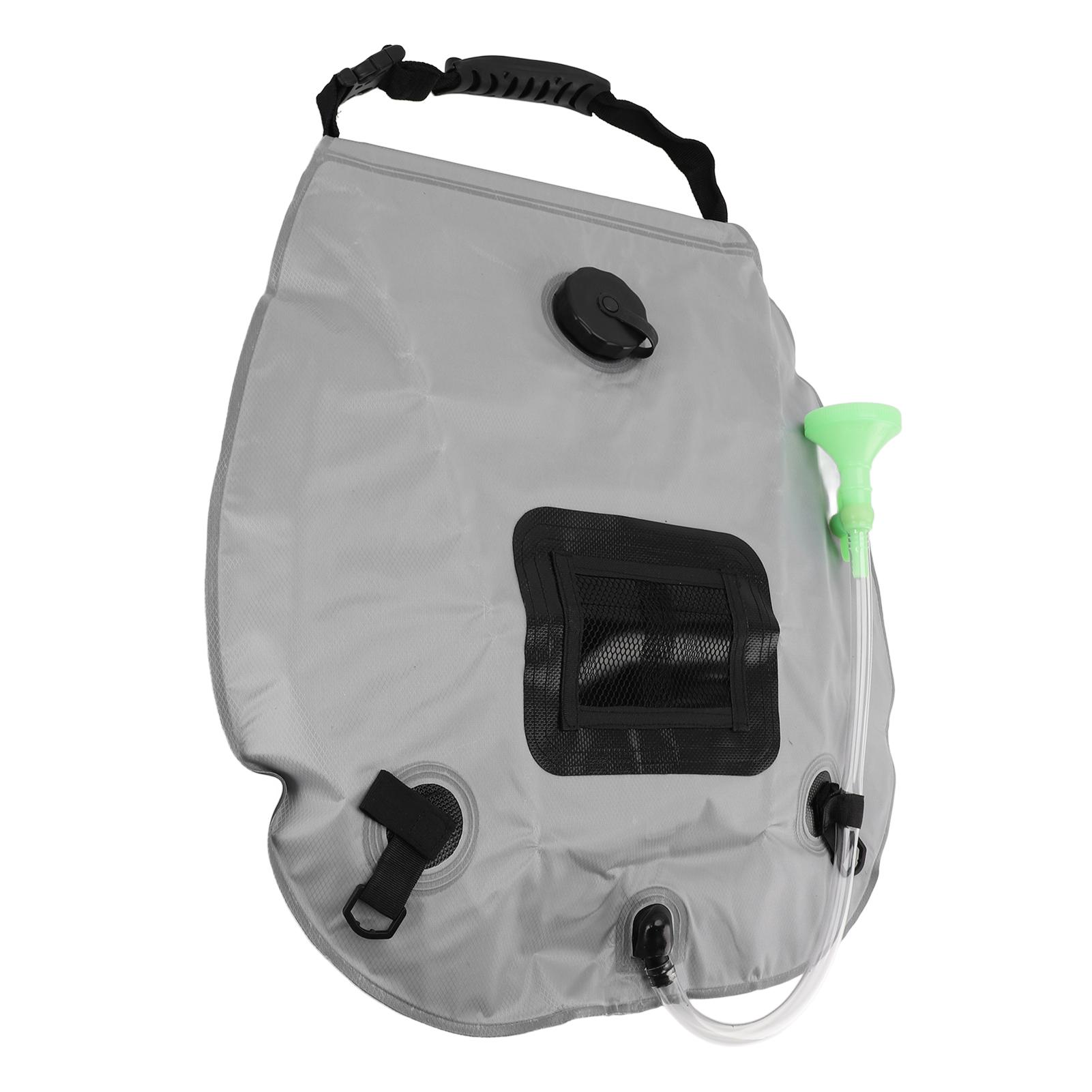 

Солнечный душ 20 л Мешок для душа для кемпинга с солнечным нагревом с переключаемой душевой лейкой для походов серый