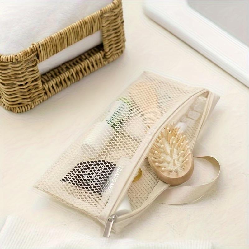 Mini Mesh Toiletry Bag Polyester Travel Organizer Pouches with Zipper Portable Toothbrush & Toothpaste Storage Lightweight & Versatile Use