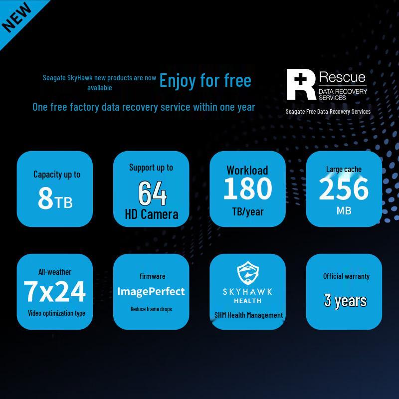 Seagate SkyHawk 8TB Surveillance Hard Drive