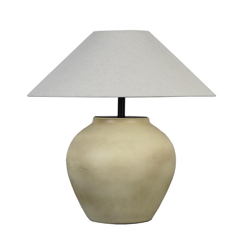 Wabi-Sabi Terracotta Table Lamp for Bedroom, Living Room & Hotel Décor - Japanese Retro Style