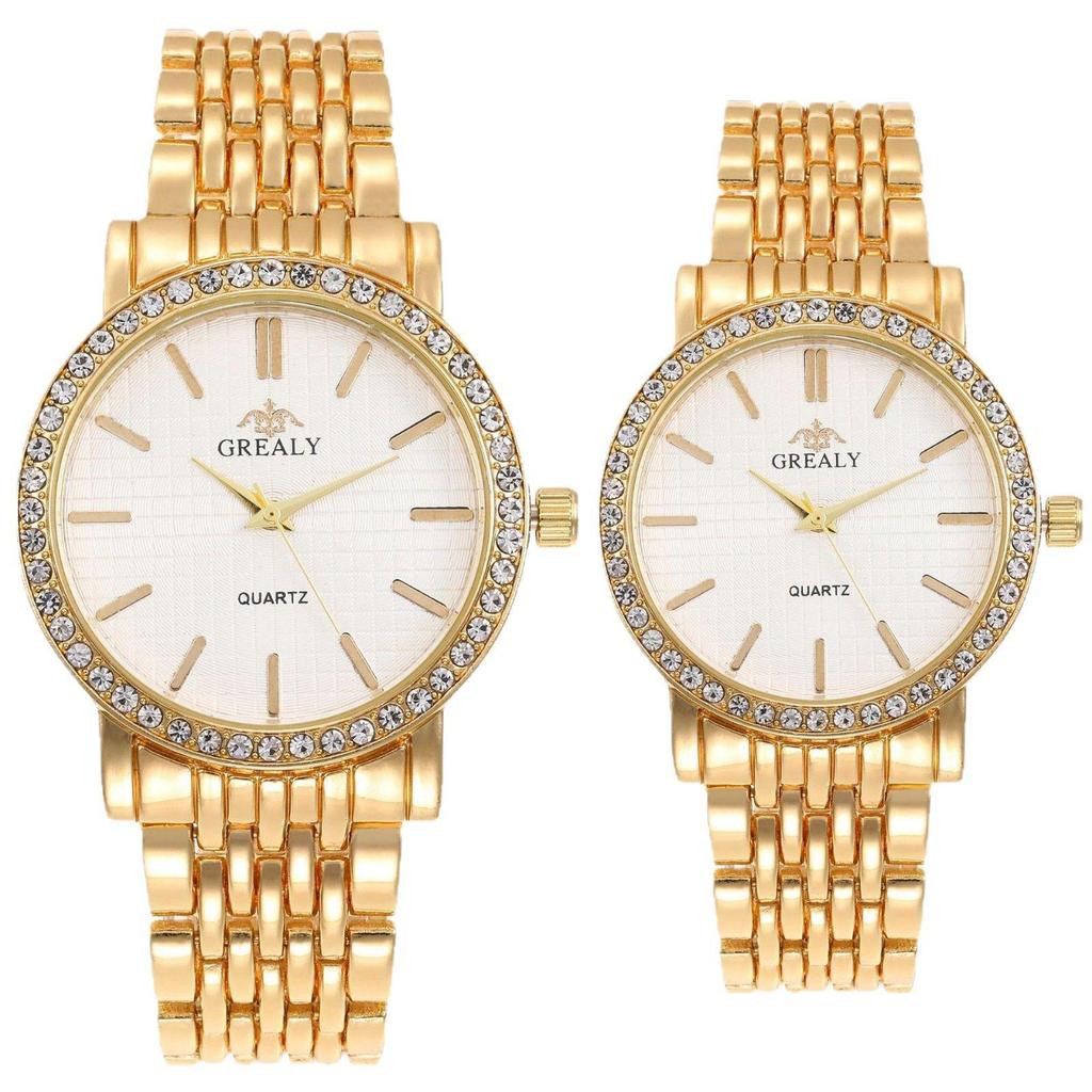 High-End Fashion Steel Band Diamond Inlaid Unisex Couple Quartz Watches