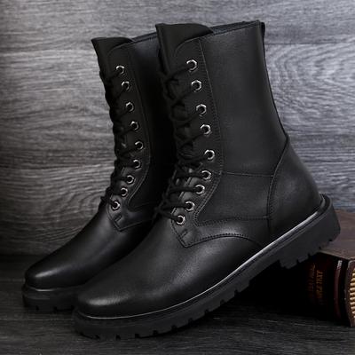 Μόδα ψηλά μποτάκια ανδρικά casual παπούτσια Μαύρες δερμάτινες μπότες πανκ Χειμερινές ζεστές μπότες μοτοσικλέτας Αντιολισθητικές ανδρικές μπότες