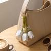 Tulip Shape Bag Charm Gold Tone Decorative Charm Elegant Keychain Pendant  Gift Accessory