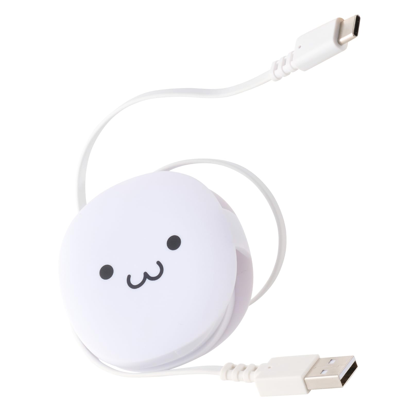 

ELECOM to USB 7 Length 15W USB-A Type-C Cable, Retractable, 90cm, Adjustments, Output, Shiro-chan (MPA-ACRL09WF)