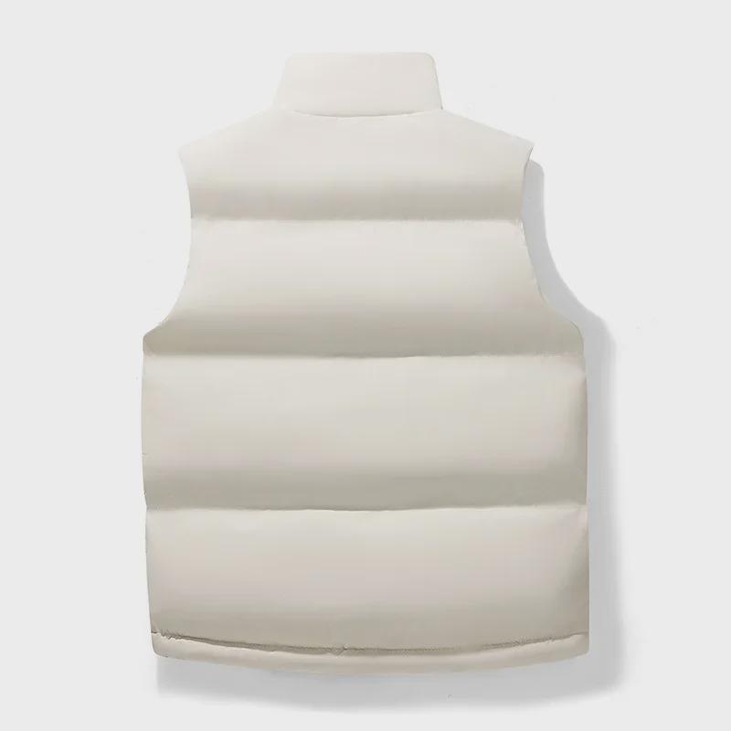 2024 Men's Trendy Solid Color Stand-up Collar Waistcoat: Warm and Casual Autumn/Winter Vest