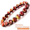 Glow-in-the-dark Kerama Sunset Orange Firefly Glass Bracelet for Men and Women, 10mm, Okinawa, Kerama Islands, Inner Diameter: Approx. 14.5cm