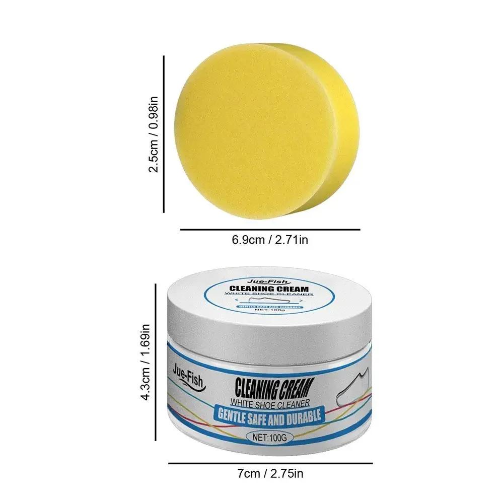 Practical White Shoe Cleaning Cream with Wipe Sponge Stains Remover Deep Cleansing Multi-Functional Cleaning Cream