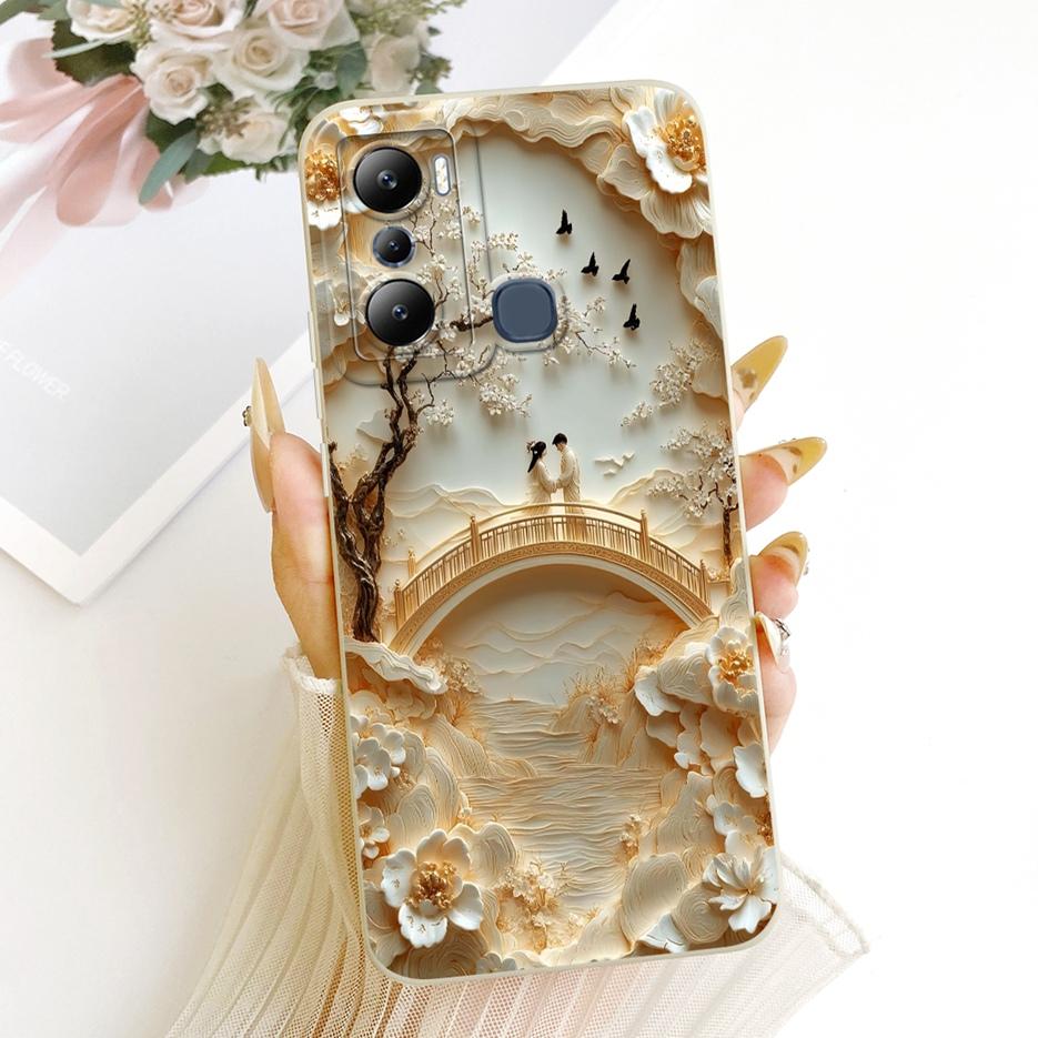 For Infinix Hot 20i Case Hot 20S X6827 Luxury Flowers Candy Painted Cover Soft Silicone Case For Infinix Hot 20 Play Hot20 Shell