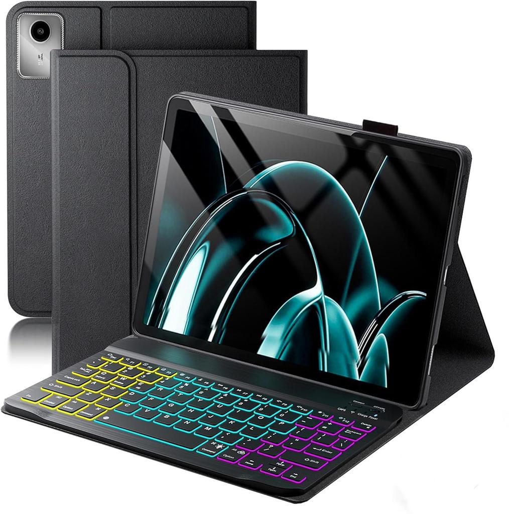 Compatible Lenovo Tab IdeaTab 11 TB336ZU Bluetooth Keyboard Case with Three-Color Backlit Keyboard