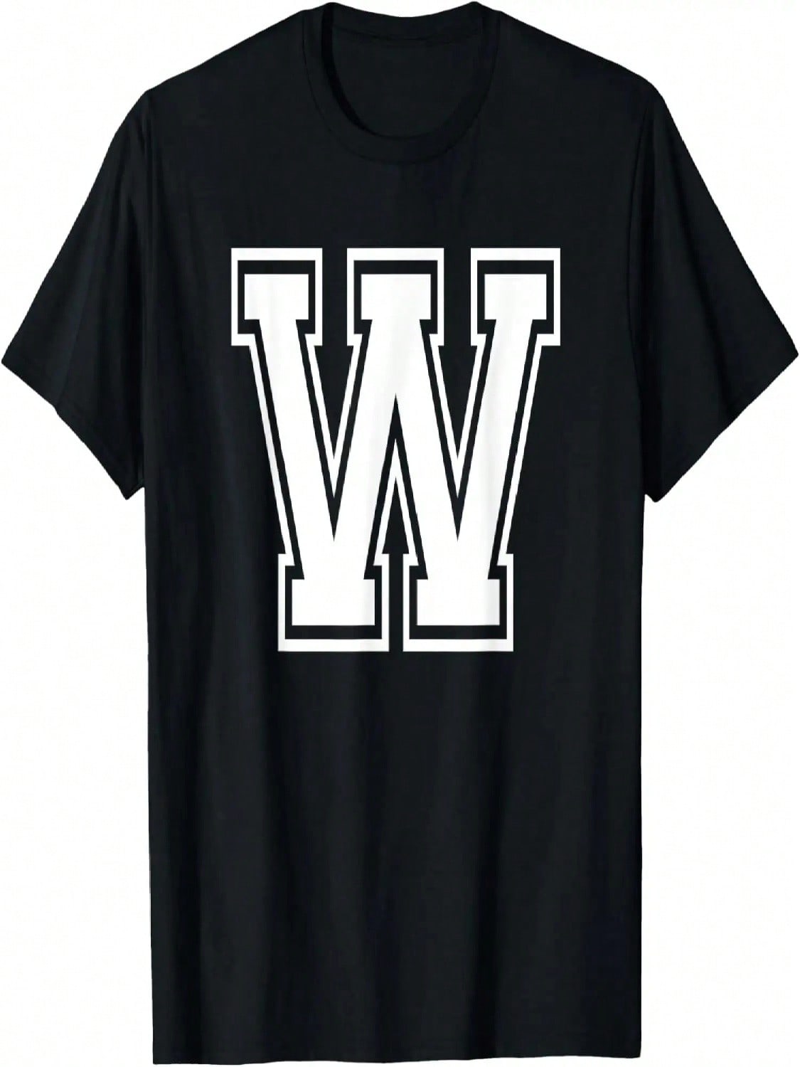 Футболка с монограммой из varsity-алфавита, инициалом имени W S разноцветный