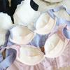Silk Beauty Back Bra, Lace Sexy Micro-adjustment Thin Side Collection Without Steel Ring Mulberry Silk Underwear Breathable Cup
