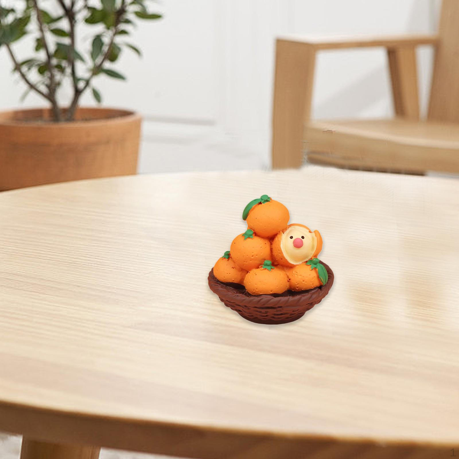 

Миниатюрная статуэтка, украшение для стола, коллекция произведений искусства, скульптура из смолы, мини-статуэтка для автомобилей A Bowl of Oranges