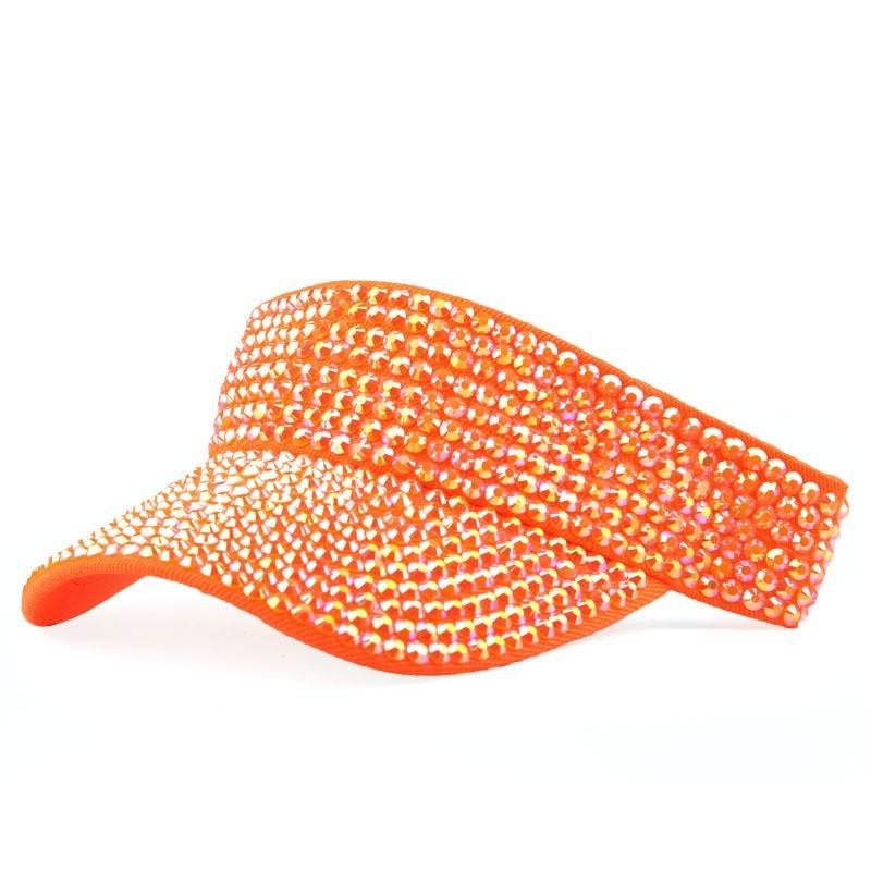 Summer Diamond Embellished Mesh Baseball Cap With Wide Brim For Sun Protection