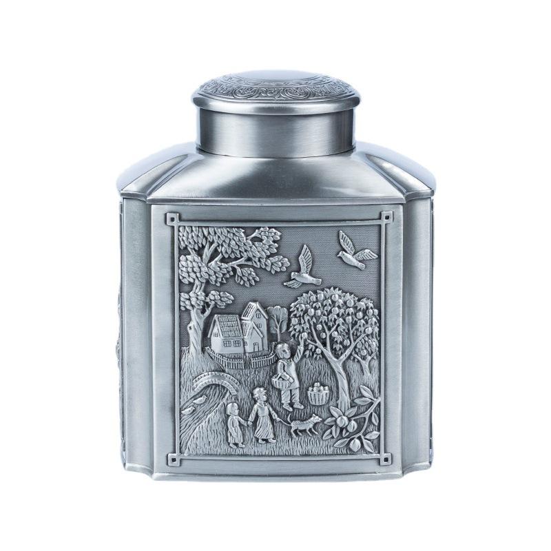 

Большая ретро металлическая банка для чая с крышкой в китайском стиле для кухни, столовой, дома, креативная банка для хранения чая L серебряный