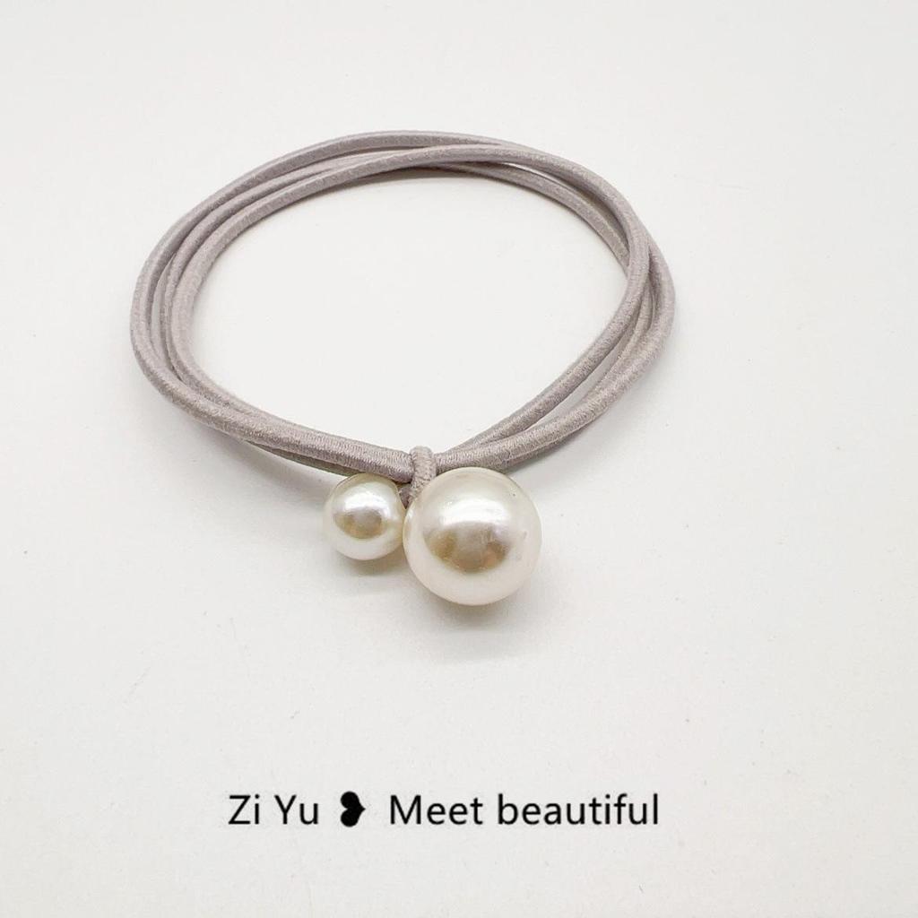 Inel de păr elegant cu perle: Bentiță Elastică cu Nod Coreean