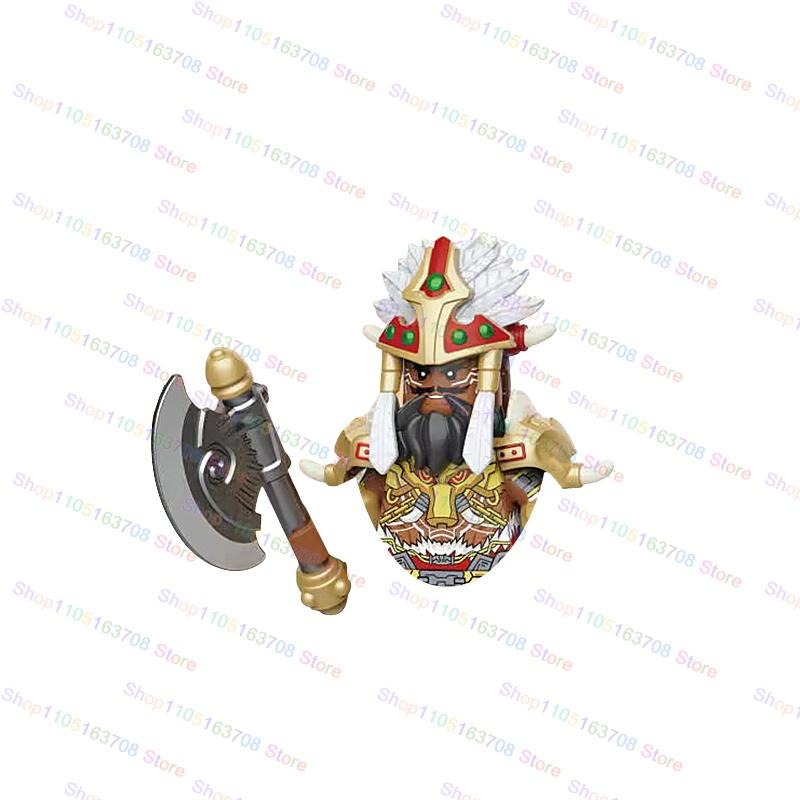Anime Cartoon Three Kingdoms Cao Cao Sun Quan Liu Bei Characters Building Blocks Accessories Toys Children's Christmas Gift
