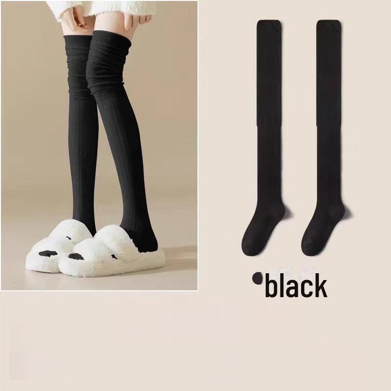 

Жіночі шкарпетки вище коліна Duiduo: Весна/осінь, білі чоботи до стегна, довжина до коліна, стиль JK, ідеально підходять до чобіт. Stitched Thigh Socks (Individual Packaging) чорний