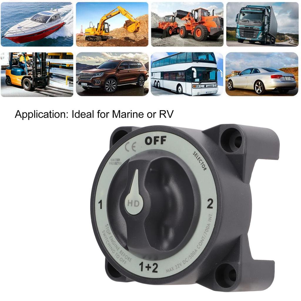 KIMISS Isolator Kit, 500A Marine Disconnect Switch Heavy Duty 4 Position Selector Switch for RV Boat