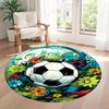 Football Round Floor Mat Perfect for Decorate room Outdoor Foyer Balcony Antislip Round Carpet Decorate Offices