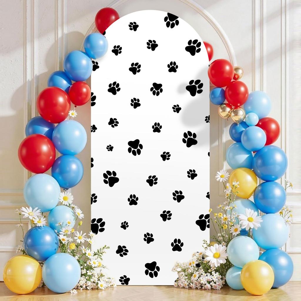 6.56ft Puppy Dog Claw Print Theme Photography Background Happy Birthday Party Supplies Baby Shower Pet Treat Party Decoration