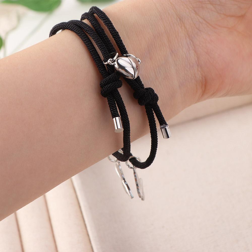 2Pcs/Set Butterfly Magnetic Bracelets Luminous Heart Beaded Bracelet Couple Bracelets Friendship