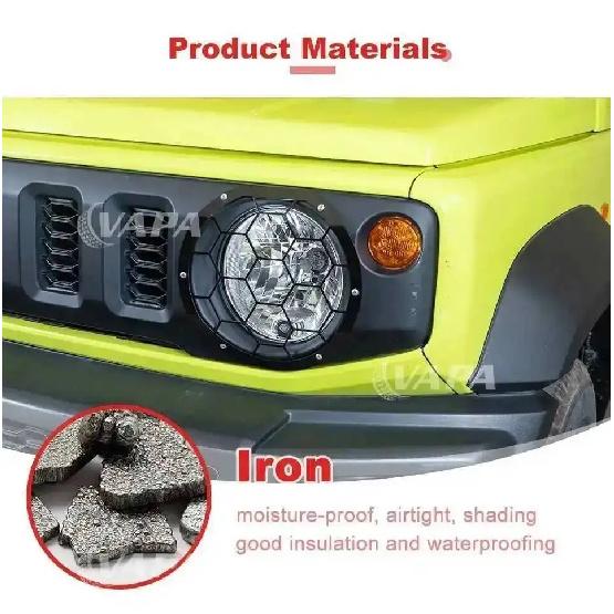 Car Headlight Metal Decoration Lamp Protective Cover for Suzuki Jimny 2019 Up Exterior Accessories