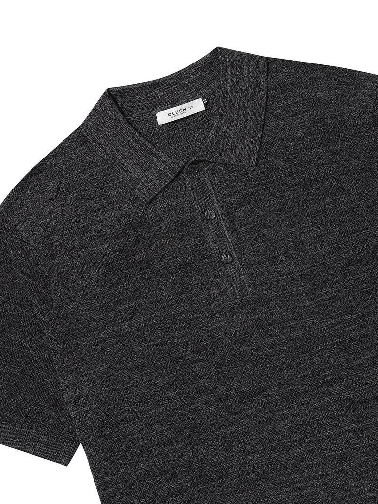 OLZEN Men'S Slub Pique Collar Short Sleeve Tee_Zbg3Et1271Ch