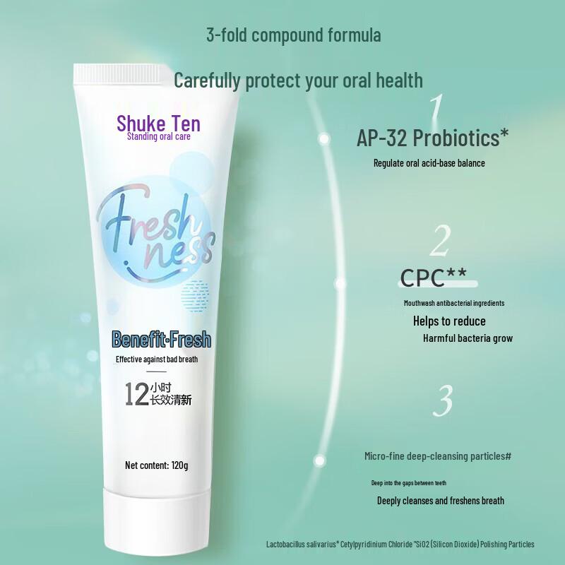 Suke Probiotic Fresh Breath Toothpaste, Sea Breeze Mint