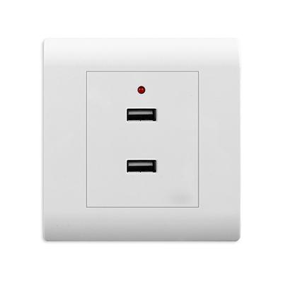 Çift USB Duvar Soketi Şarj Cihazı AC/DC Güç Adaptörü Fişi Çıkış Plakası Paneli Beyaz
