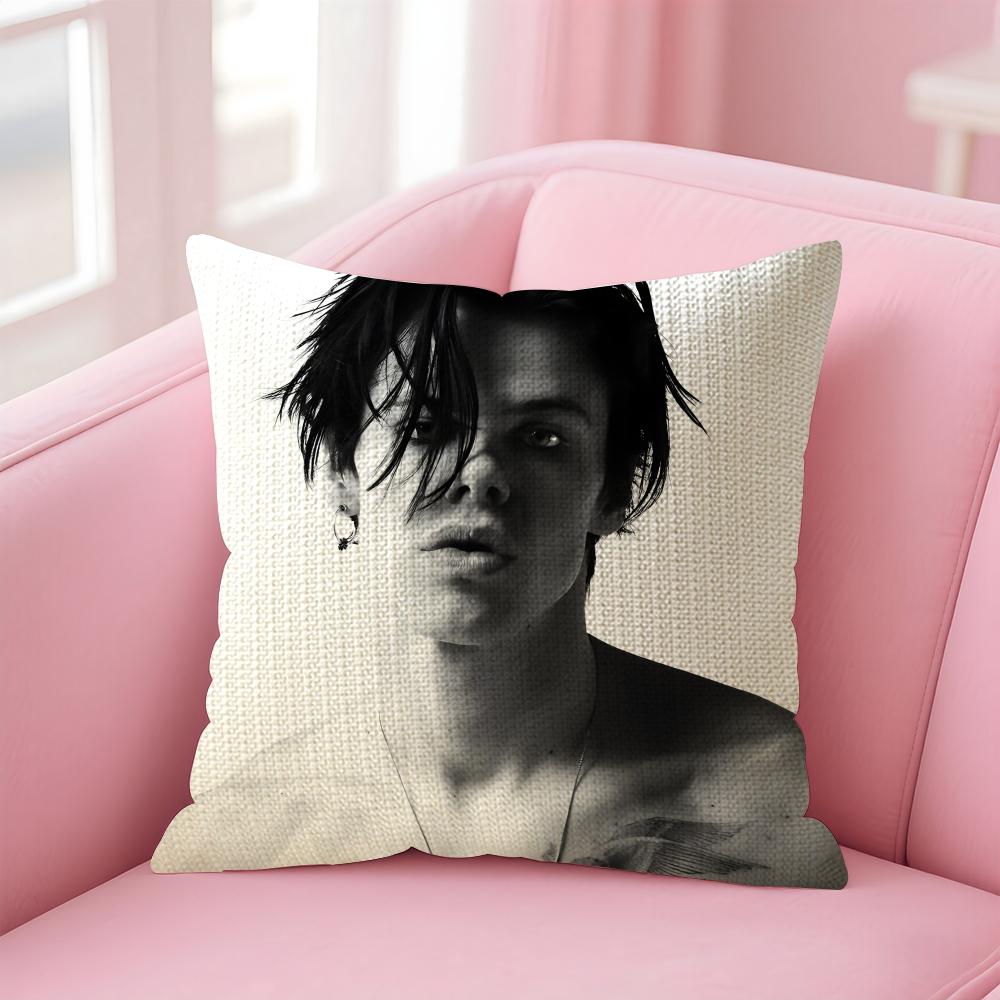 YYungblud Singer Cushion Cover Natural Linen Pillow Case DoubleSided Print Decorative Sofa Pillowcase Home Decor Gift