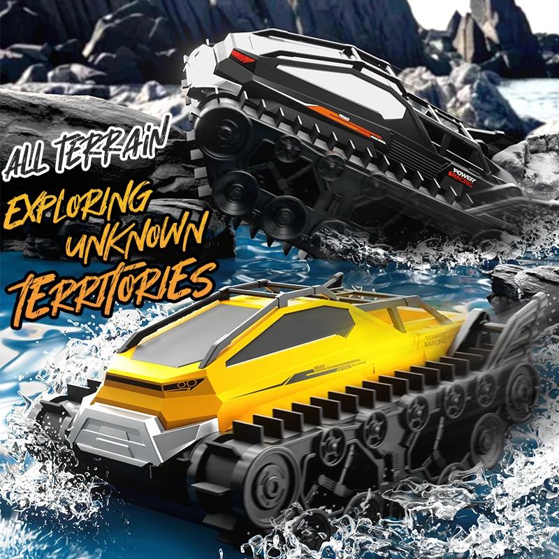 JJRC Q183 RC Tank Amphibious Vehicle Remote Control Tracked Tank Armored RC Cars Toys for Children Watch Sensing Tanks Car Gifts