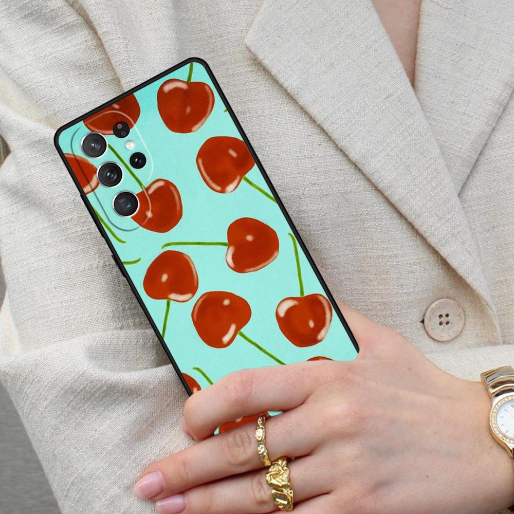 Red Cherry Summer Fruit Cell Phone Case for Samsung Galaxy S26 Ultra S25 S24 S23 S22 S21 S20 Note10 Cover