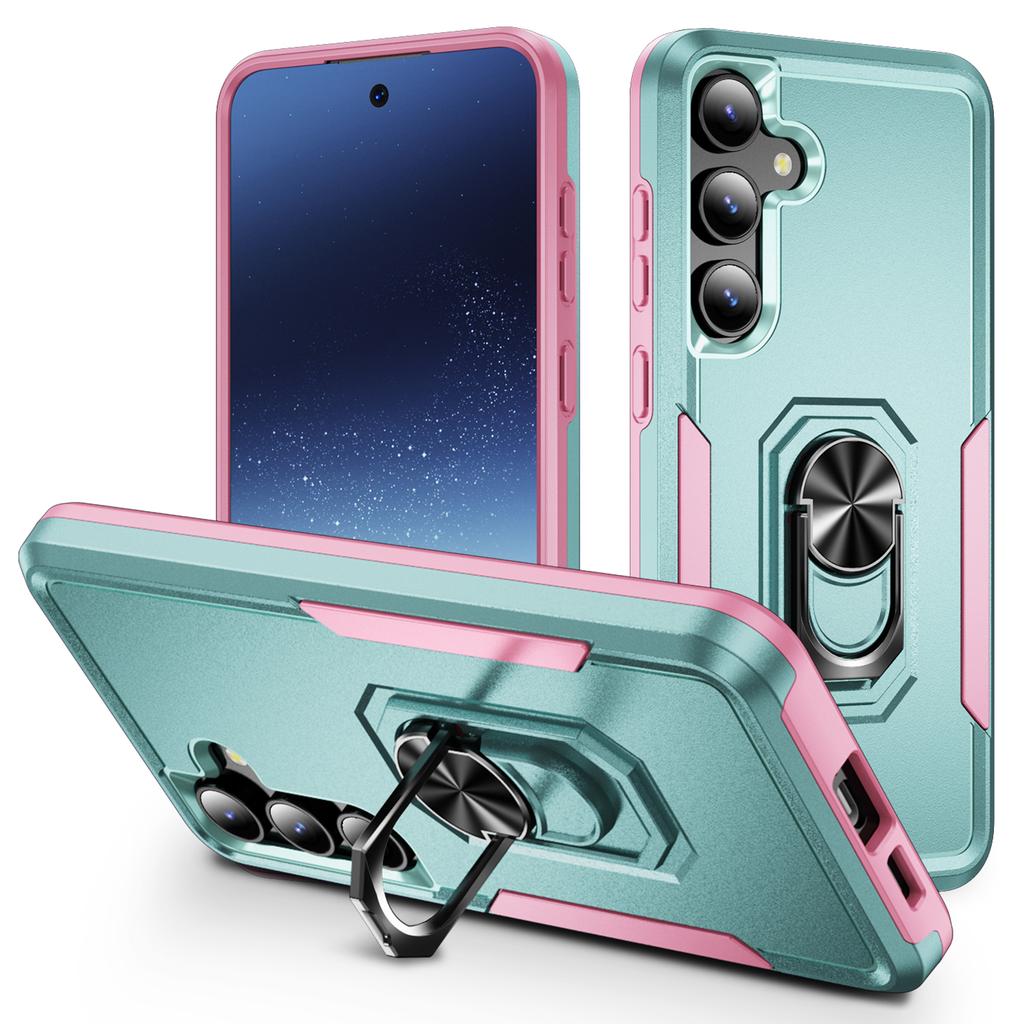 For Samsung Galaxy S24 FE Case Military Grade Ring Kickstand PC + TPU Phone Cover