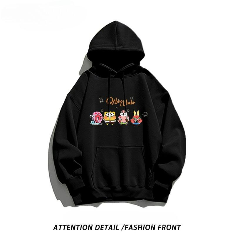 2025 Cartoon SpongeBob SquarePants Printed Men's and Women's Same Style Autumn/Winter Student High Quality Coat Top