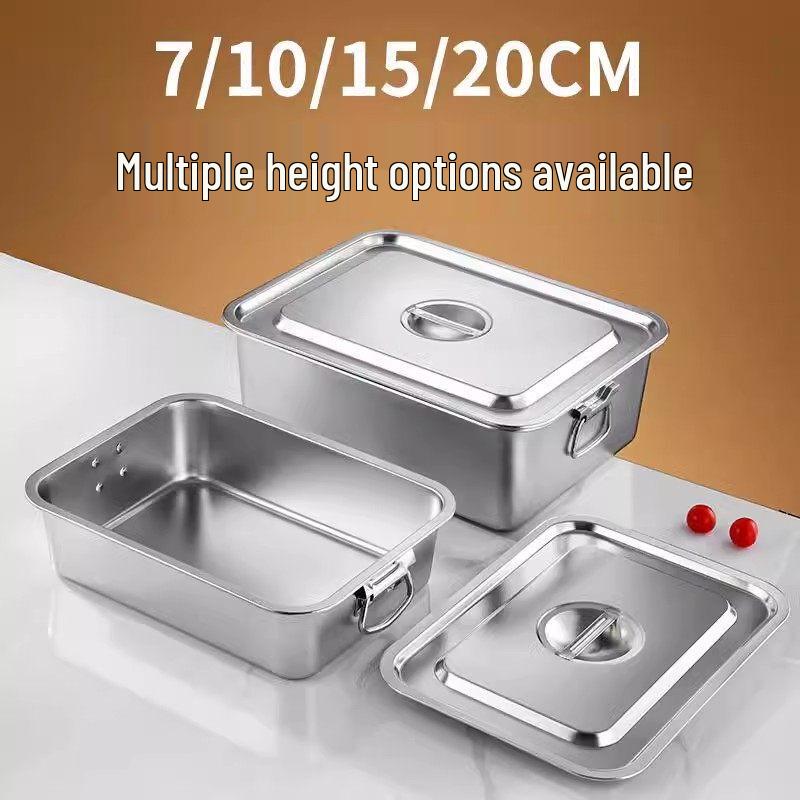 Yingtang Titanium Food Grade Square Storage Basin with Lid and Handles