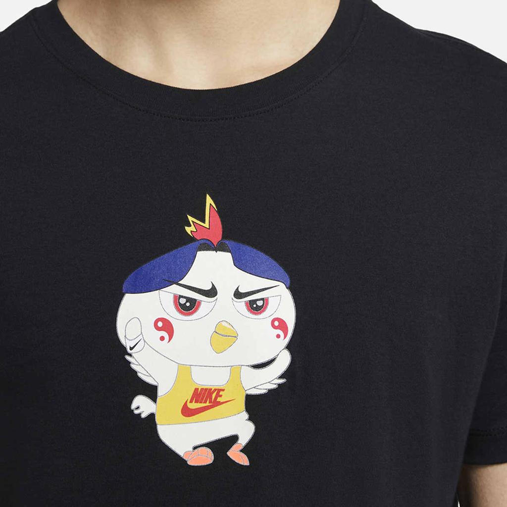 Nike Casual Sport Cartoon Print Crew Neck Short Sleeve T-Shirt Men Tops Black DD1323-010